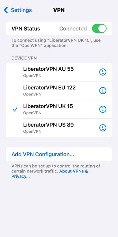 Подключение VPN через настройки айфона